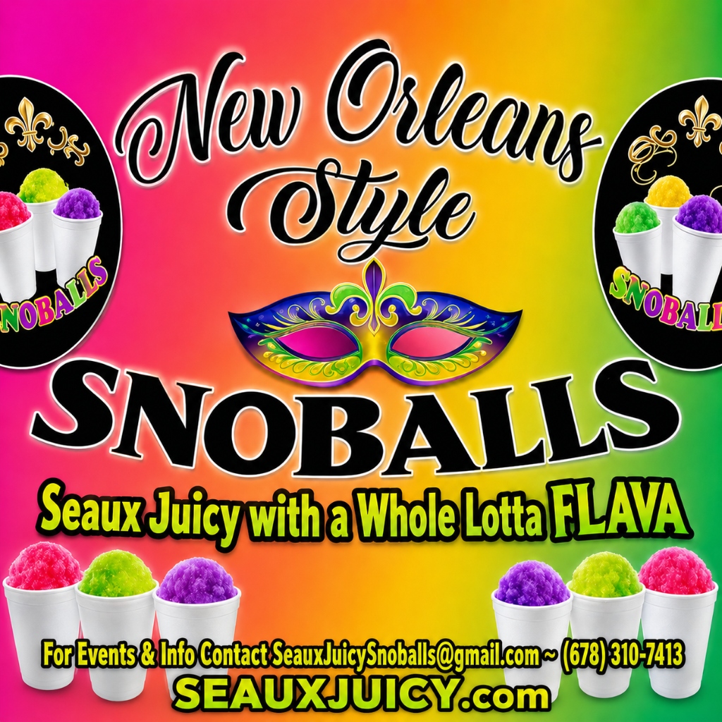 Seaux Juicy Snoballs Brand Banner Graphic